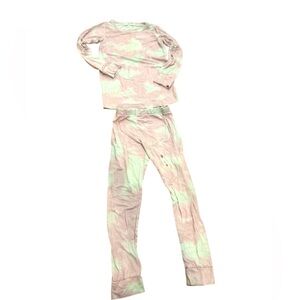 Kyte baby Pink and Green Tie-Dye Loungewear Set 4T play condition - some stains